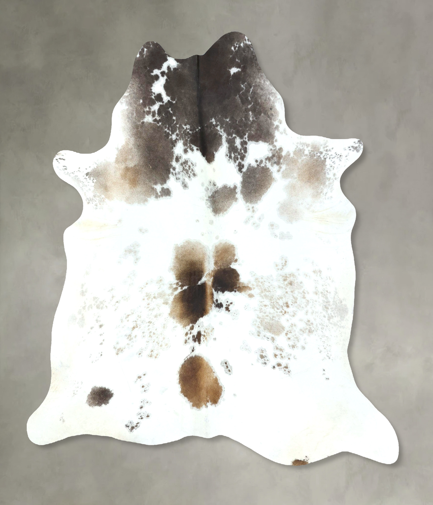 Chocolate and White X-Large Brazilian Cowhide Rug 7'5"H x 6'5"W #B20505 by Hudson Hides