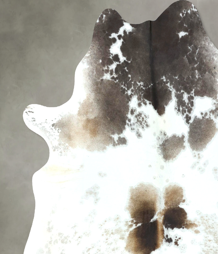 Chocolate and White X-Large Brazilian Cowhide Rug 7'5"H x 6'5"W #B20505 by Hudson Hides