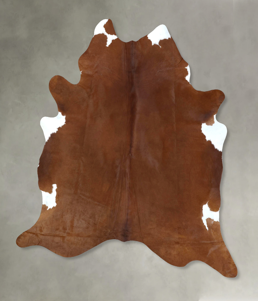 Brown and White Regular XX-Large Brazilian Cowhide Rug 8'2"H x 6'7"W #B20510 by Hudson Hides