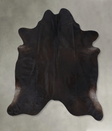 Solid Black X-Large Brazilian Cowhide Rug 7'2"H x 6'6"W #B20514 by Hudson Hides