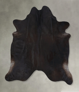 Solid Black X-Large Brazilian Cowhide Rug 7'2"H x 6'6"W #B20514 by Hudson Hides