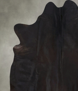 Solid Black X-Large Brazilian Cowhide Rug 7'2"H x 6'6"W #B20514 by Hudson Hides