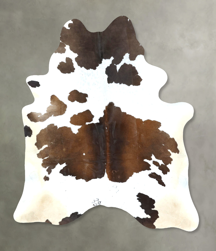 Chocolate and White X-Large Brazilian Cowhide Rug 7'9"H x 6'3"W #B20515 by Hudson Hides
