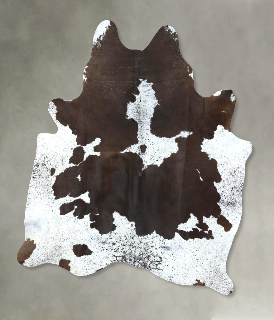 Chocolate and White XX-Large Brazilian Cowhide Rug 8'2"H x 6'11"W #B20517 by Hudson Hides