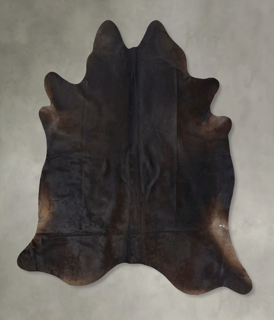 Solid Black XX-Large Brazilian Cowhide Rug 7'4"H x 7'2"W #B20519 by Hudson Hides