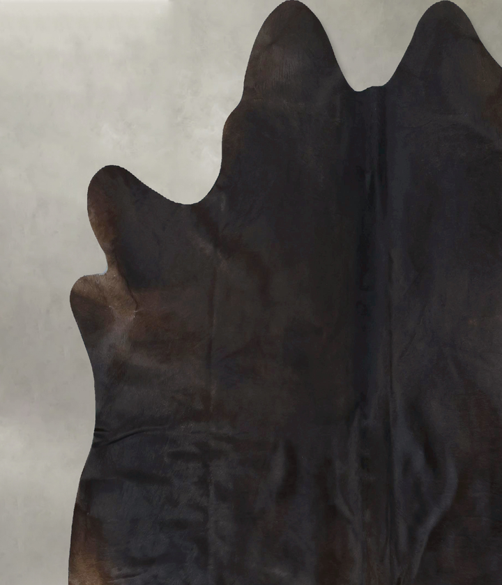 Solid Black XX-Large Brazilian Cowhide Rug 7'4"H x 7'2"W #B20519 by Hudson Hides