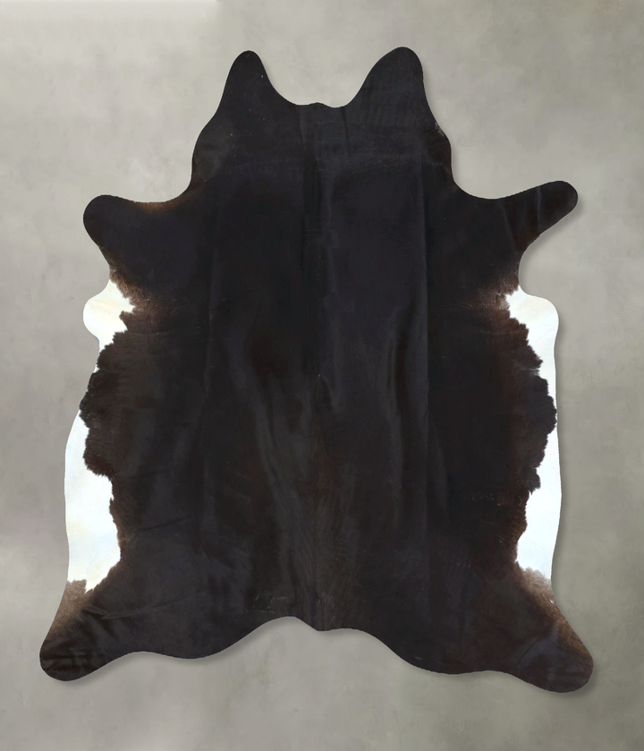 Solid Black X-Large Brazilian Cowhide Rug 7'1"H x 6'5"W #B20521 by Hudson Hides