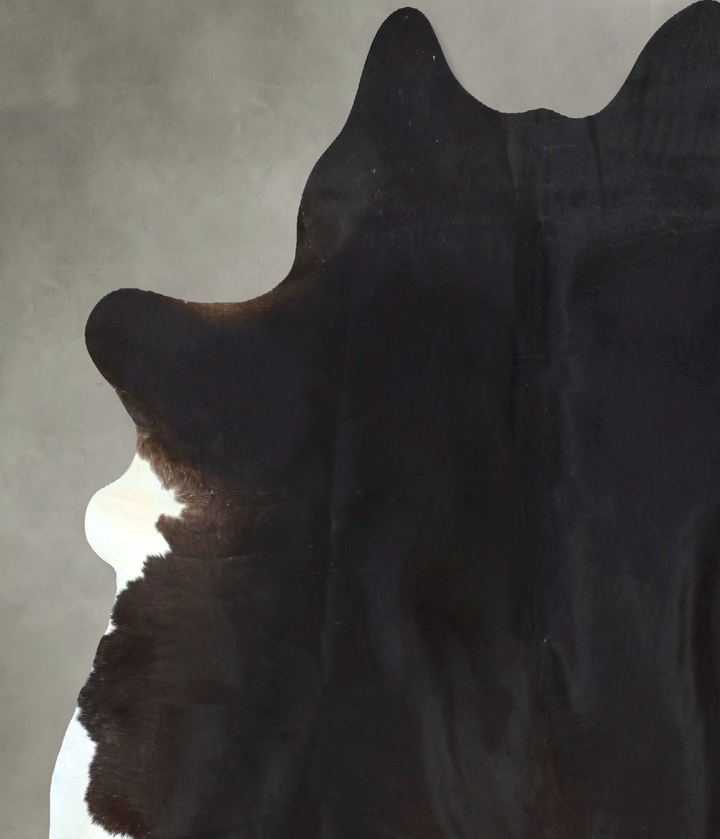 Solid Black X-Large Brazilian Cowhide Rug 7'1"H x 6'5"W #B20521 by Hudson Hides
