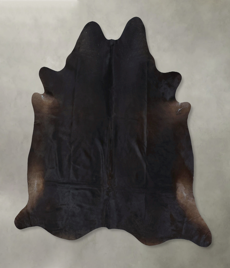 Solid Black XX-Large Brazilian Cowhide Rug 7'7"H x 7'1"W #B20524 by Hudson Hides