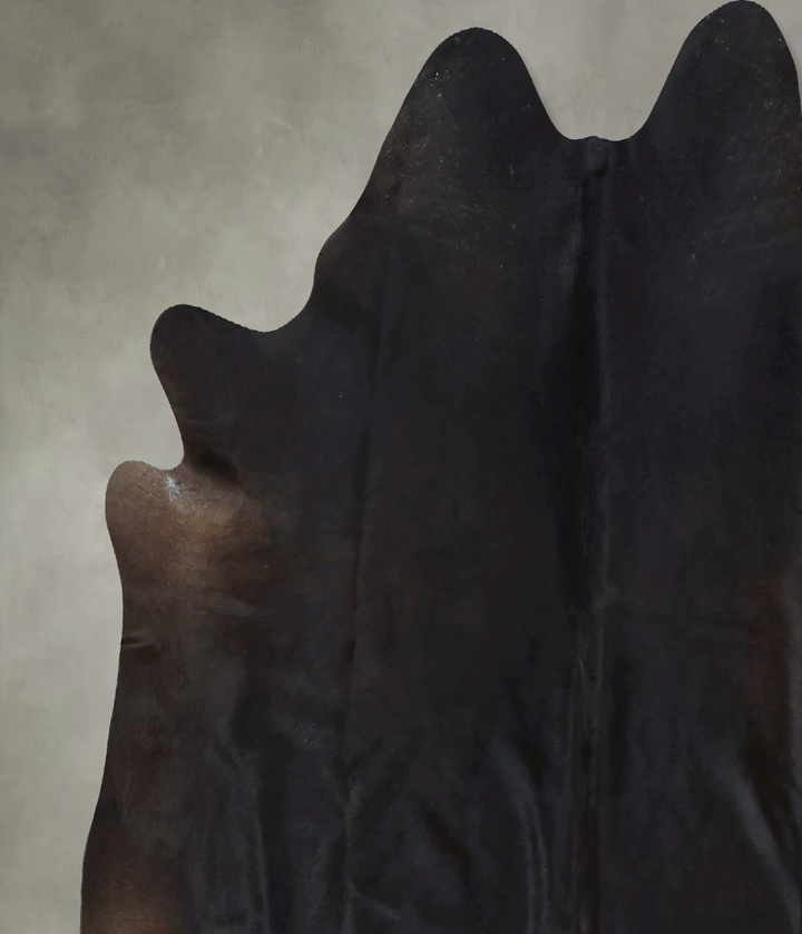 Solid Black XX-Large Brazilian Cowhide Rug 7'7"H x 7'1"W #B20524 by Hudson Hides
