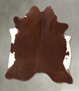 Brown and White Regular X-Large Brazilian Cowhide Rug 7'2"H x 6'1"W #B20528 by Hudson Hides
