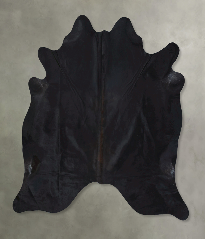 Solid Black XX-Large Brazilian Cowhide Rug 7'5"H x 7'2"W #B20529 by Hudson Hides