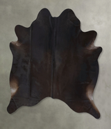 Solid Black XX-Large Brazilian Cowhide Rug 7'3"H x 6'11"W #B20530 by Hudson Hides