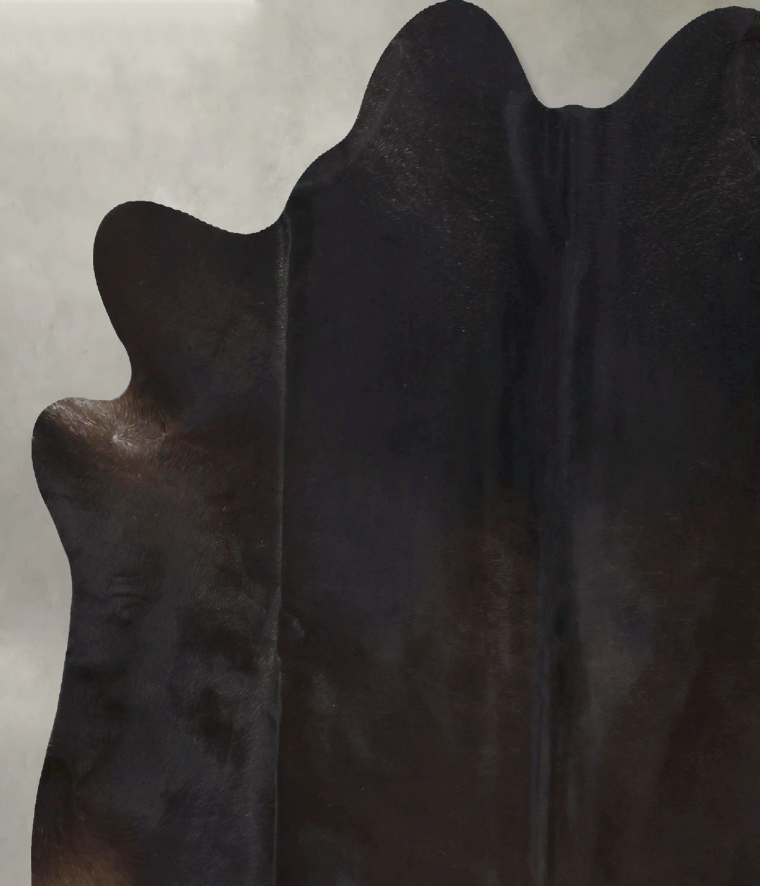Solid Black XX-Large Brazilian Cowhide Rug 7'3"H x 6'11"W #B20530 by H