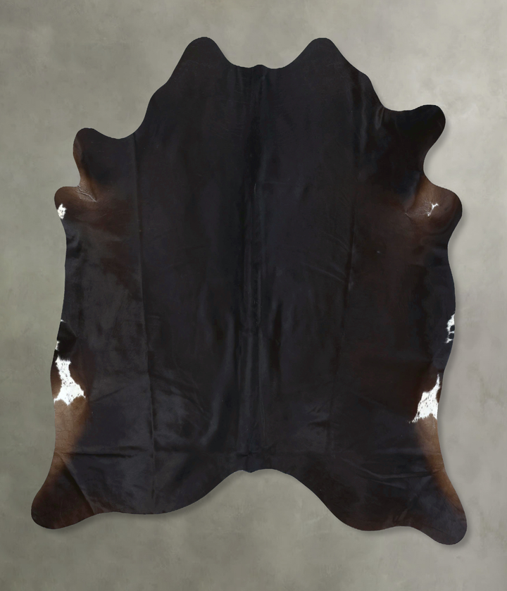 Solid Black XX-Large Brazilian Cowhide Rug 7'7"H x 6'7"W #B20532 by Hudson Hides