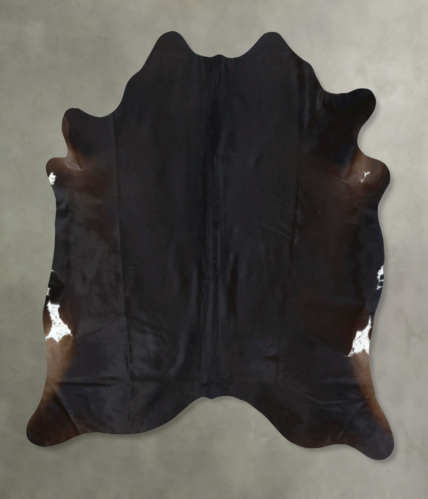 Solid Black XX-Large Brazilian Cowhide Rug 7'7"H x 6'7"W #B20532 by Hudson Hides