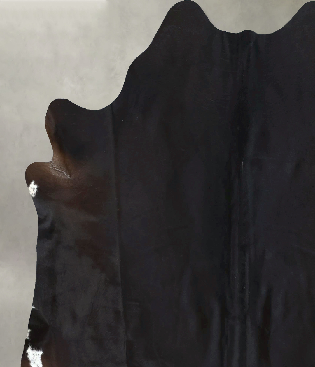 Solid Black XX-Large Brazilian Cowhide Rug 7'7"H x 6'7"W #B20532 by Hu