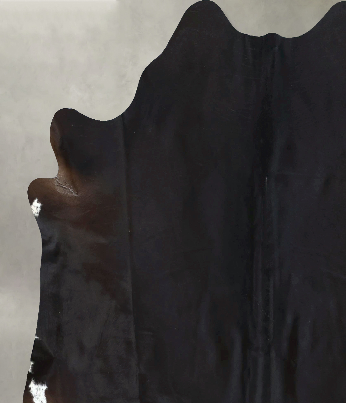 Solid Black Cowhide Rug #B20532