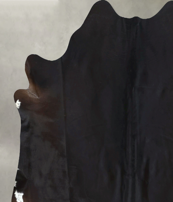 Solid Black XX-Large Brazilian Cowhide Rug 7'7"H x 6'7"W #B20532 by Hudson Hides