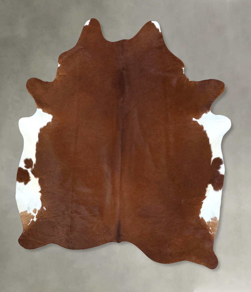 Brown and White Regular XX-Large Brazilian Cowhide Rug 8'4"H x 6'9"W #B20533 by Hudson Hides