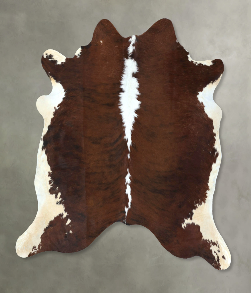 Tricolor X-Large Brazilian Cowhide Rug 7'0"H x 6'6"W #B20535 by Hudson Hides