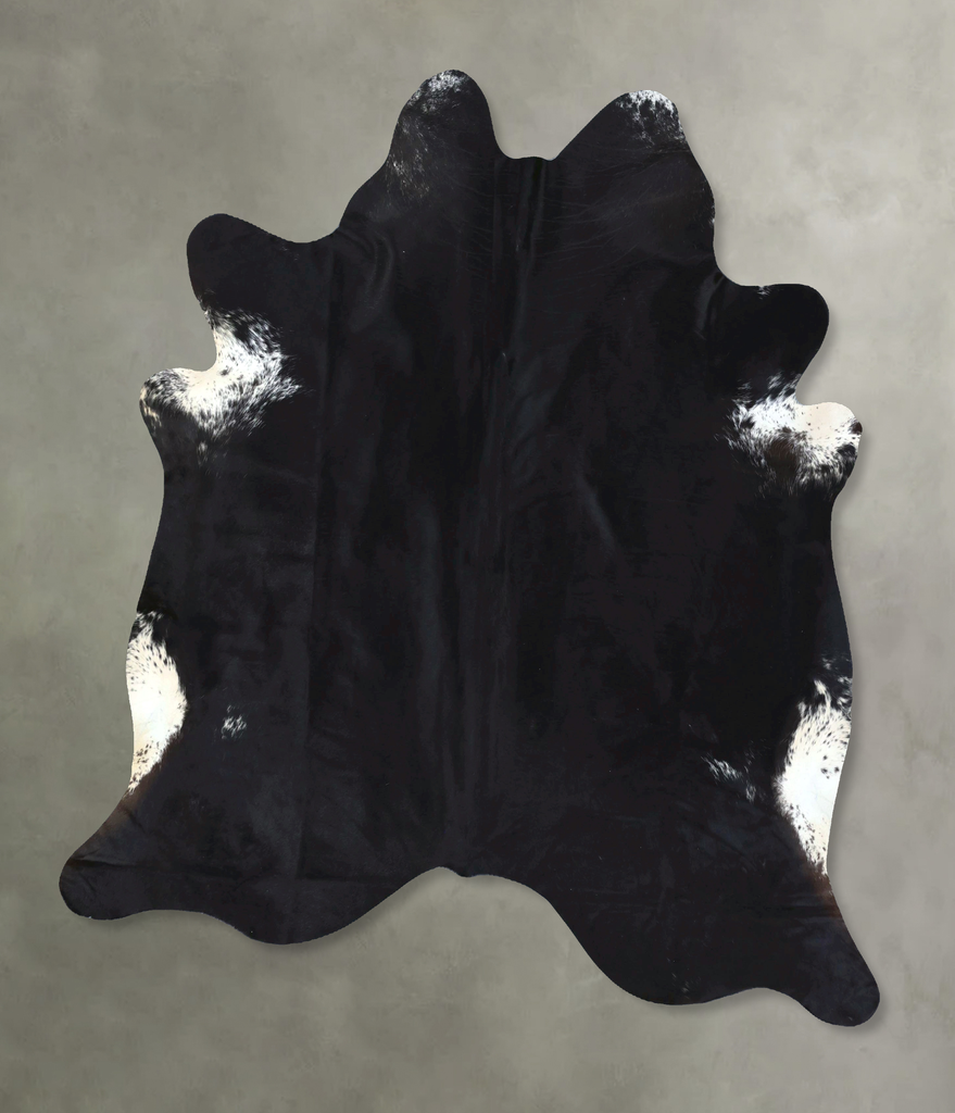 Black and White X-Large Brazilian Cowhide Rug 7'7"H x 6'6"W #B20536 by Hudson Hides