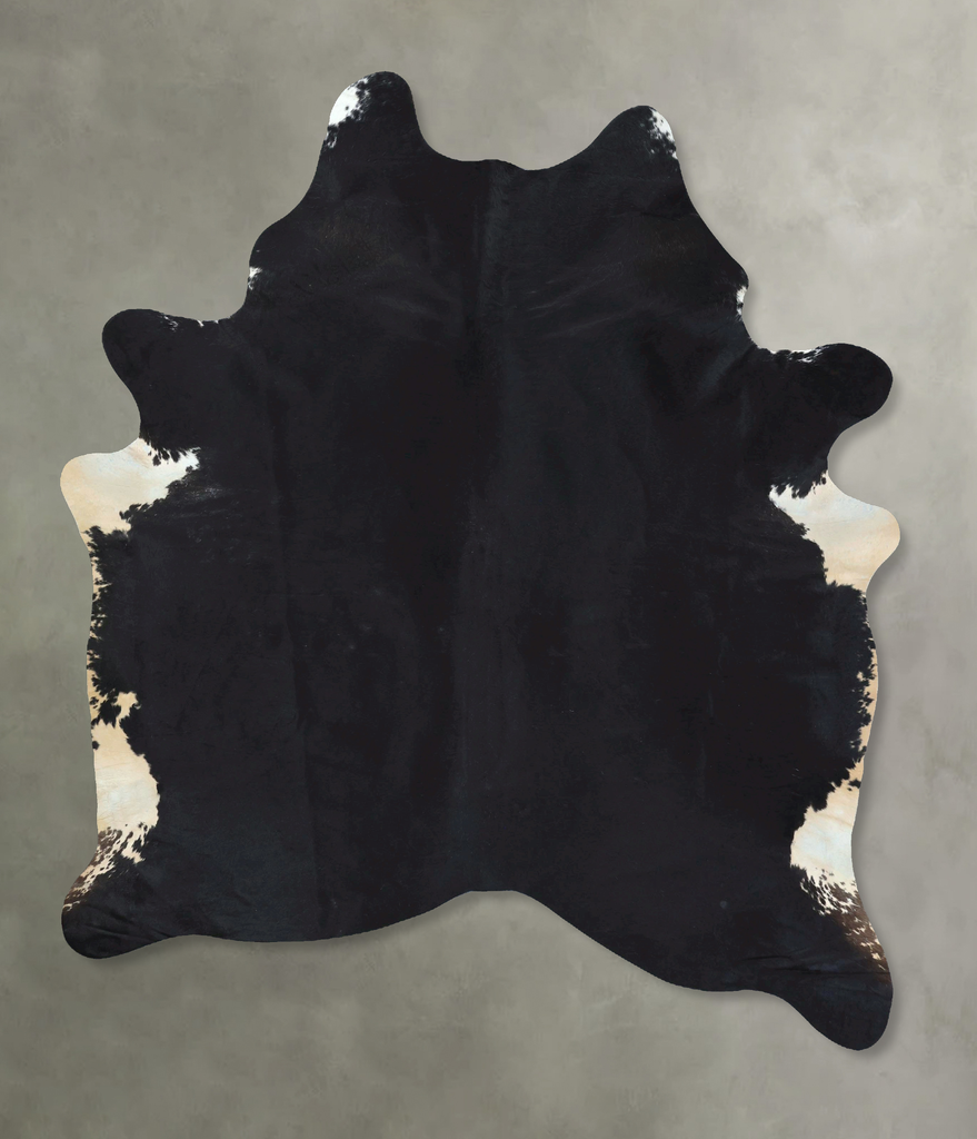 Solid Black XX-Large Brazilian Cowhide Rug 8'2"H x 6'2"W #B20541 by Hudson Hides