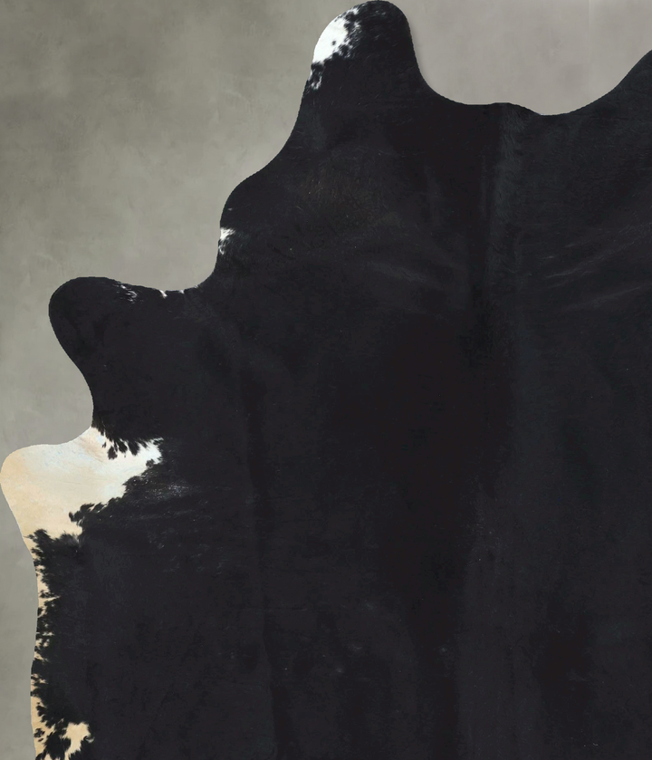 Solid Black XX-Large Brazilian Cowhide Rug 8'2"H x 6'2"W #B20541 by Hudson Hides