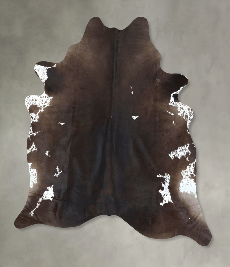 Chocolate and White XX-Large Brazilian Cowhide Rug 8'0"H x 6'9"W #B20543 by Hudson Hides