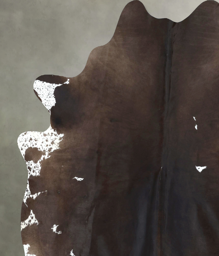 Chocolate and White XX-Large Brazilian Cowhide Rug 8'0"H x 6'9"W #B20543 by Hudson Hides