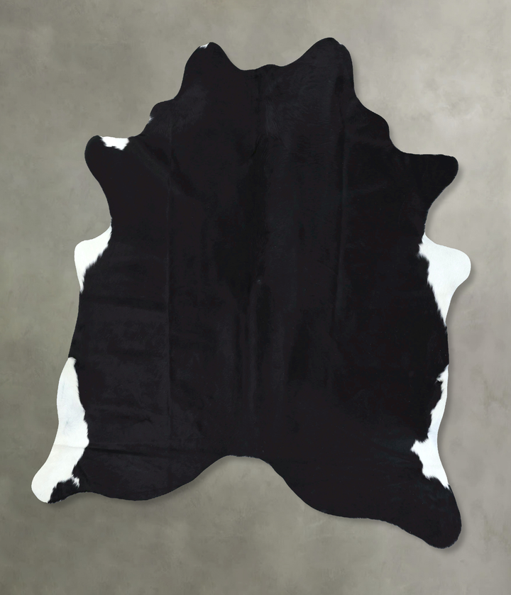 Solid Black XX-Large Brazilian Cowhide Rug 7'10"H x 6'5"W #B20547 by Hudson Hides