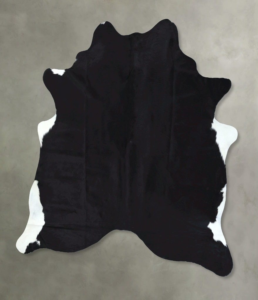 Solid Black XX-Large Brazilian Cowhide Rug 7'10"H x 6'5"W #B20547 by Hudson Hides