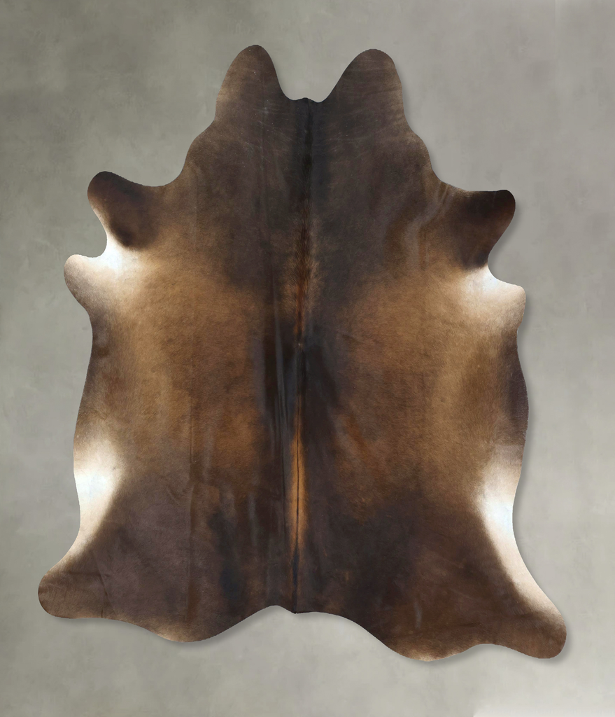 Chocolate X-Large Brazilian Cowhide Rug 7'0"H x 6'5"W #B20554 by Hudson Hides
