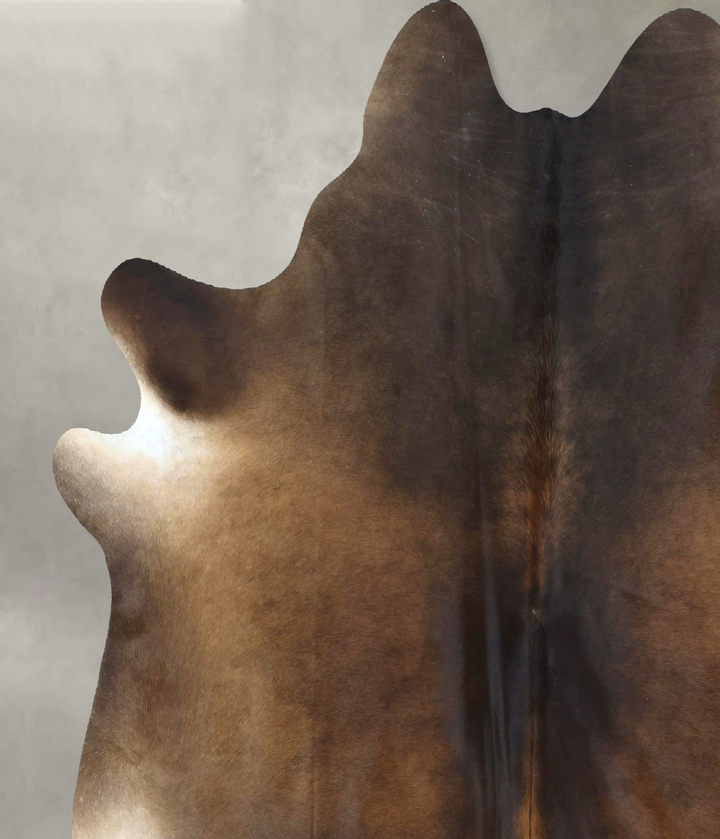 Chocolate X-Large Brazilian Cowhide Rug 7'0"H x 6'5"W #B20554 by Hudson Hides