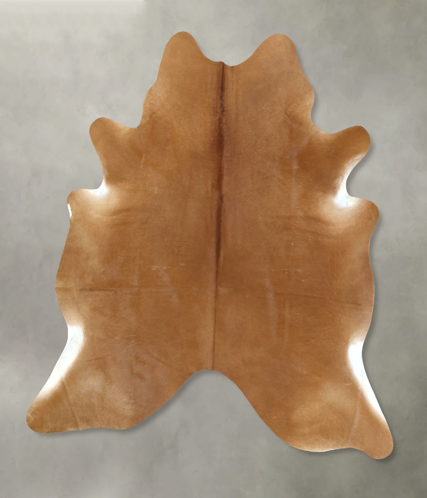 Solid Brown XX-Large Brazilian Cowhide Rug 7'8"H x 6'7"W #B20556 by Hudson Hides