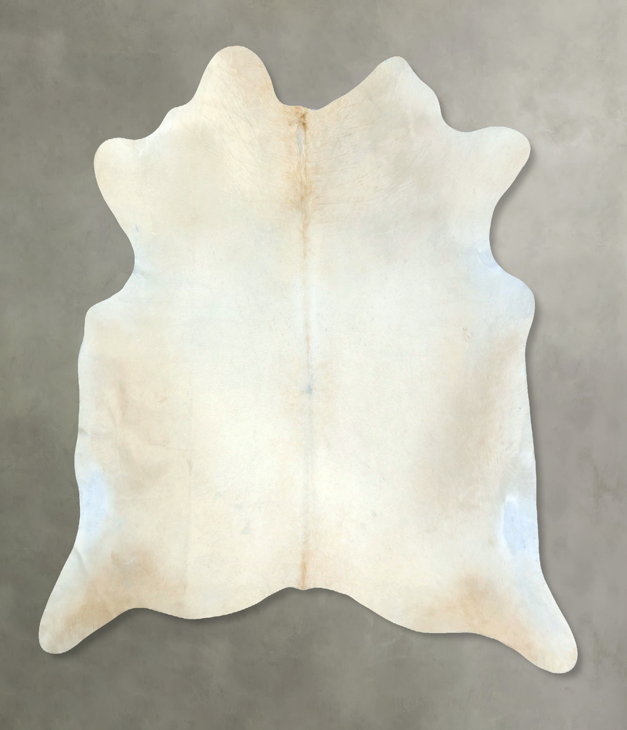 Ivory with Beige X-Large Brazilian Cowhide Rug 7'0"H x 6'8"W #B20559 by Hudson Hides