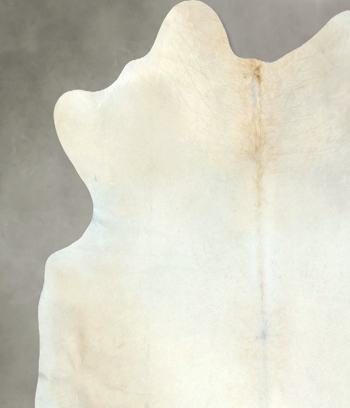 Ivory with Beige X-Large Brazilian Cowhide Rug 7'0"H x 6'8"W #B20559 by Hudson Hides