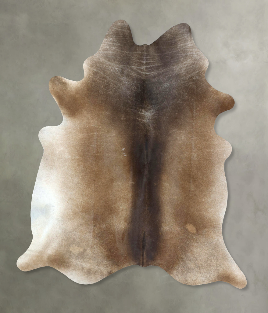 Grey with Beige XX-Large Brazilian Cowhide Rug 7'11"H x 6'8"W #B20563 by Hudson Hides