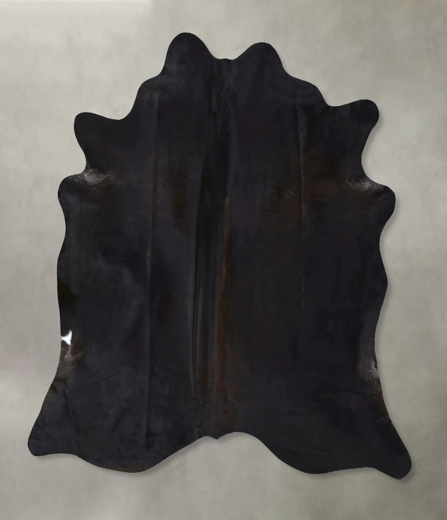 Solid Black X-Large Brazilian Cowhide Rug 7'3"H x 6'8"W #B20564 by Hudson Hides