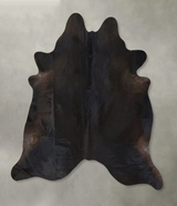 Solid Black X-Large Brazilian Cowhide Rug 7'2"H x 6'10"W #B20565 by Hudson Hides