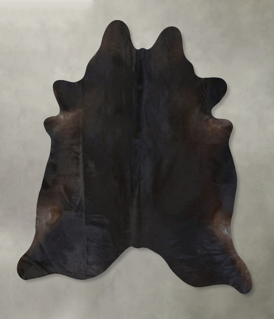 Solid Black X-Large Brazilian Cowhide Rug 7'2"H x 6'10"W #B20565 by Hudson Hides