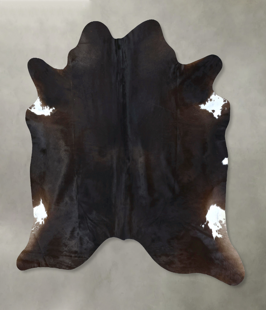 Solid Black XX-Large Brazilian Cowhide Rug 7'8"H x 6'11"W #B20566 by Hudson Hides
