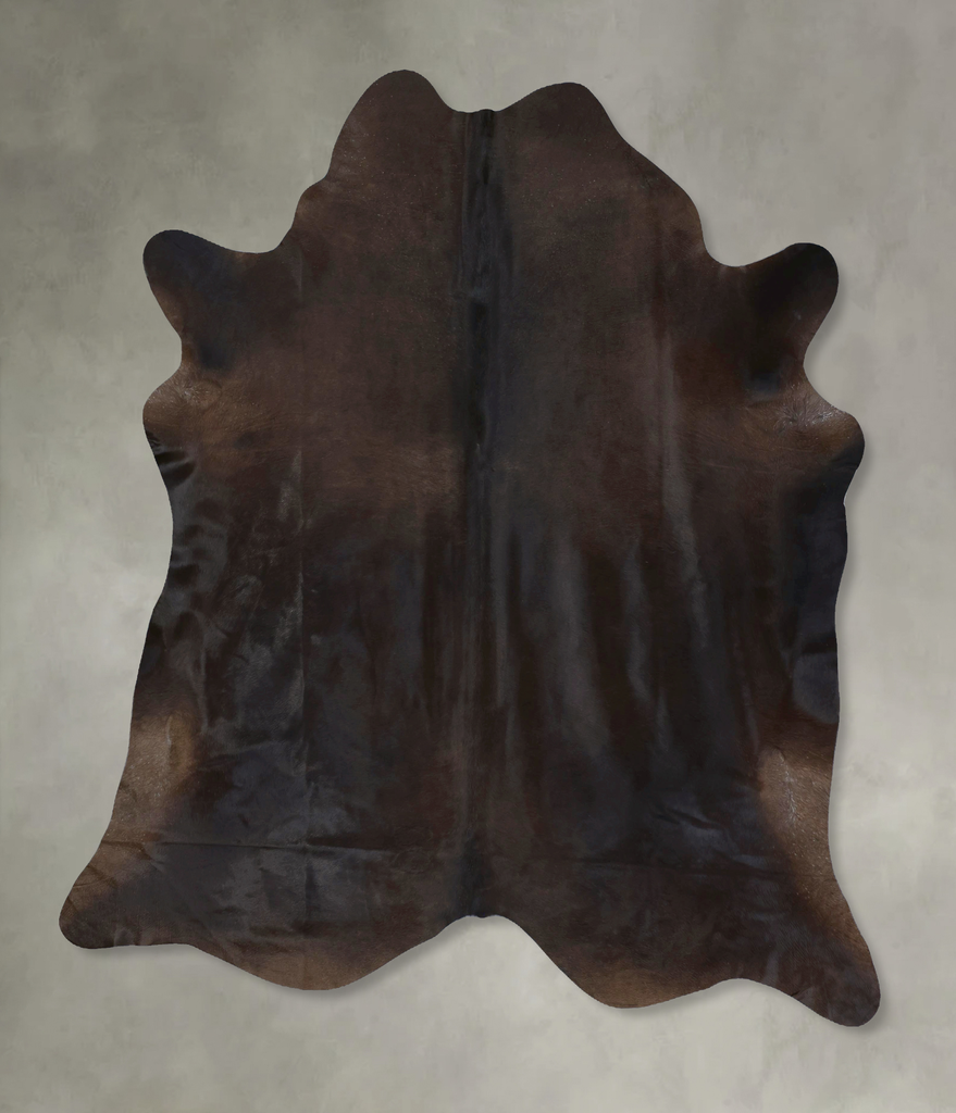 Solid Black XX-Large Brazilian Cowhide Rug 8'1"H x 7'2"W #B20570 by Hudson Hides