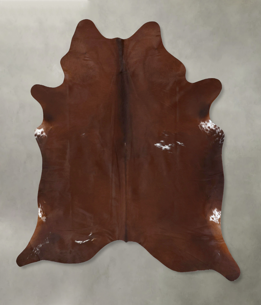 Solid Brown XX-Large Brazilian Cowhide Rug 8'0"H x 6'5"W #B20572 by Hudson Hides