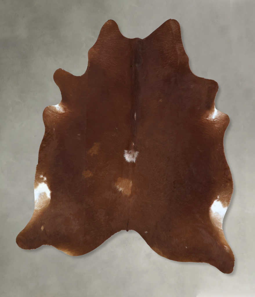 Solid Brown XX-Large Brazilian Cowhide Rug 8'0"H x 7'0"W #B20575 by Hudson Hides