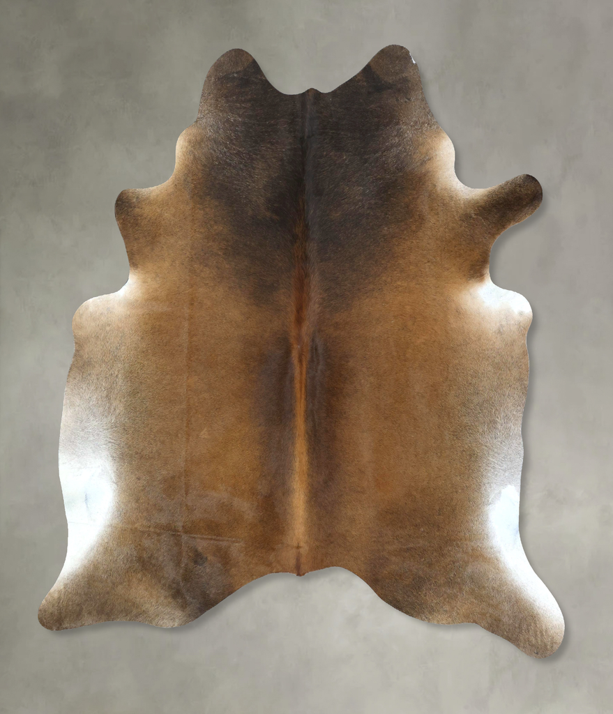 Grey with Beige X-Large Brazilian Cowhide Rug 7'3"H x 6'5"W #B20580 by Hudson Hides