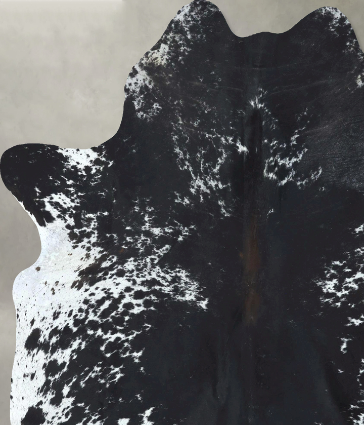 Salt and Pepper Black XX-Large Brazilian Cowhide Rug 7'9"H x 6'7"W #B20582 by Hudson Hides
