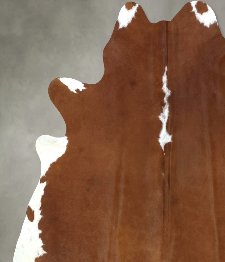 Brown and White Regular X-Large Brazilian Cowhide Rug 7'5"H x 6'9"W #B20591 by Hudson Hides