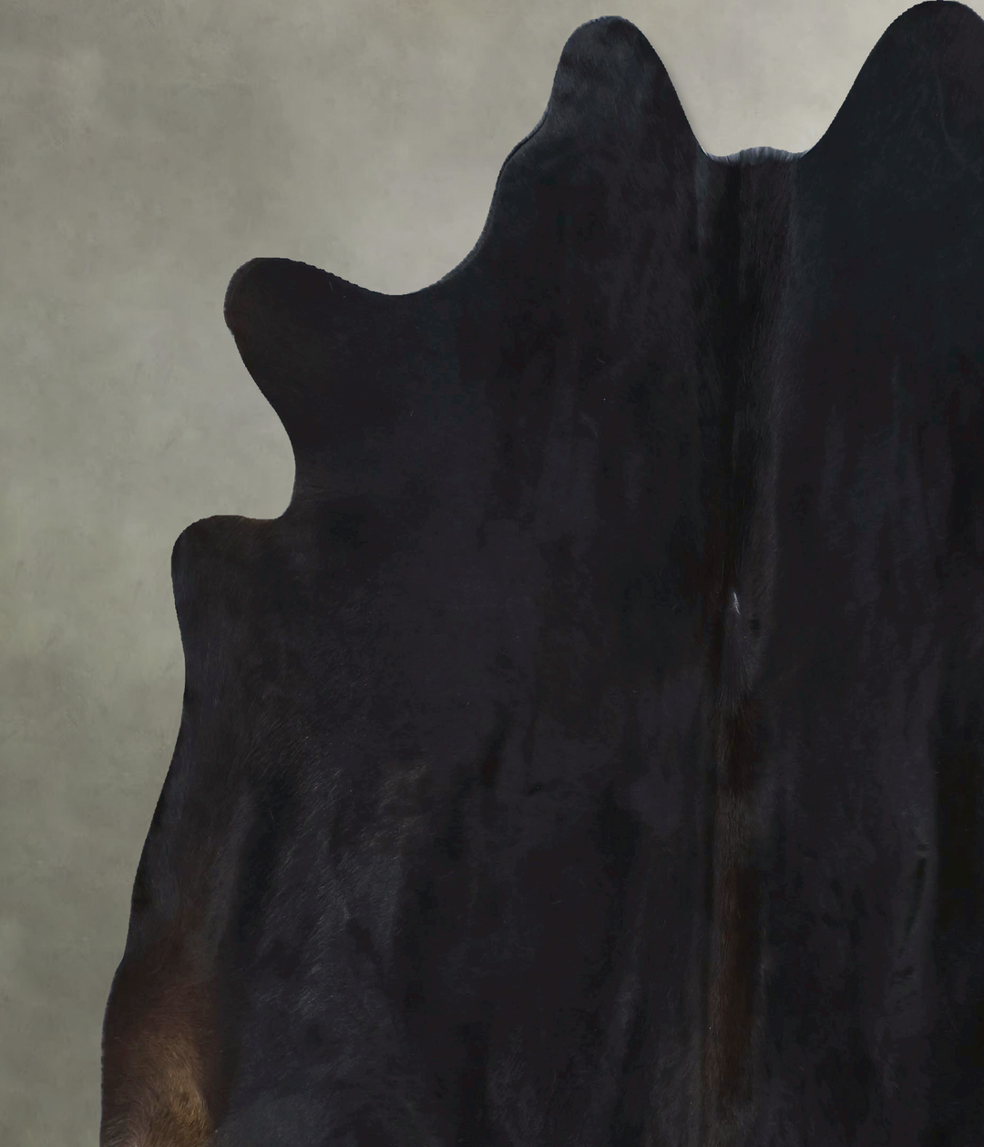 Solid Black XX-Large Brazilian Cowhide Rug 7'2"H x 7'3"W #B20596 by Hu