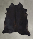 Solid Black X-Large Brazilian Cowhide Rug 7'3"H x 6'6"W #B20598 by Hudson Hides